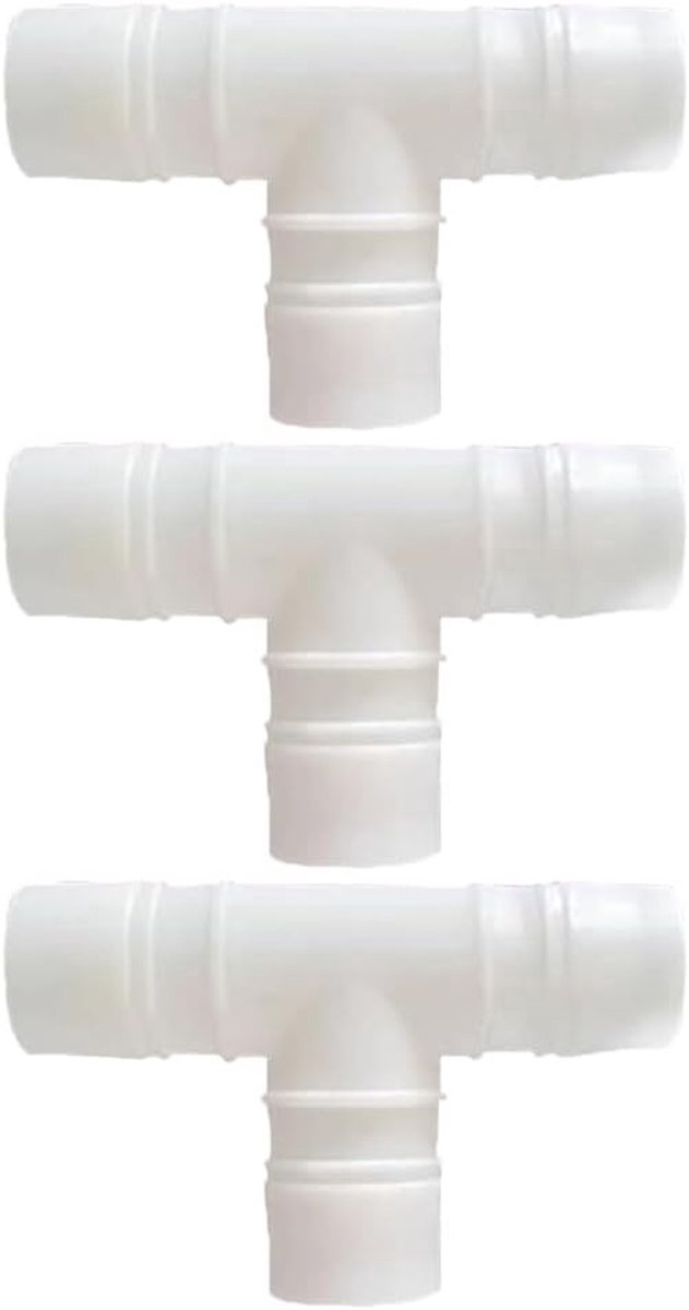 T-stuk 3-delige Slangverbinder, 25mm Tee Type Gelijke Pijpadapter, 3-Weg Plastic Slangfittingen voor Tuin en Waterleidingen