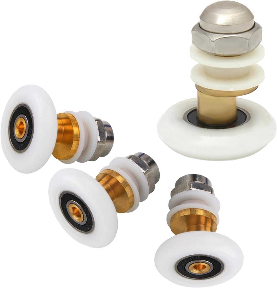 Set van 4 Douchedeur Rollen voor Badkamer, Glijders voor Schuifdeuren, 25mm Pulley Wielen