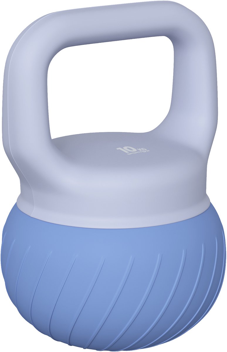 10 kg kettlebell - halter met ergonomische antisliphandgreep - kogelvormige halter - krachttraining - workout - blauw