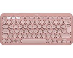Logitech Pebble Keys 2 K380s - Draadloos Toetsenbord - Bluetooth - Azerty - Rose
