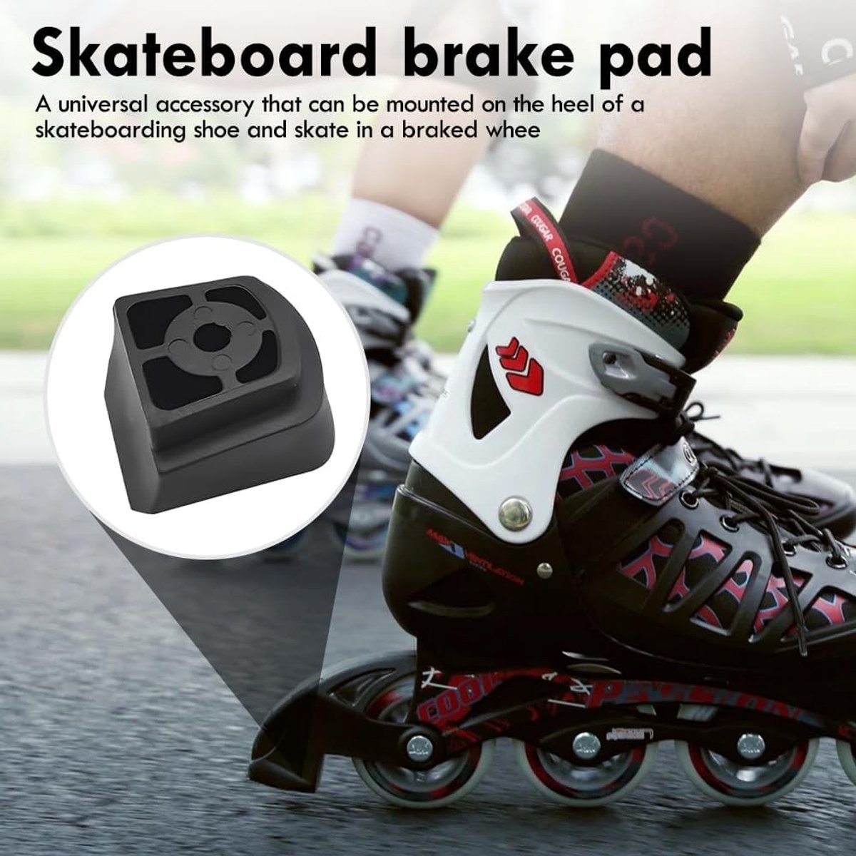 Set van 4 Achterrem Pads voor Inline Skates - Universele Vervangingsremmen van Rubber voor Optimale Remkracht en Veiligheid