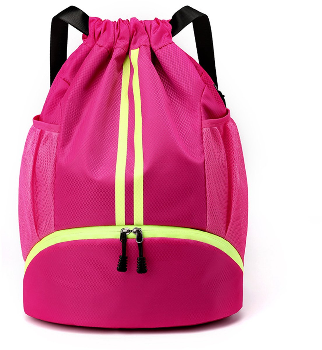 Zwemtas met Trekkoord - Sporttas Gymtas - Zwemmen en Sport - Apart Schoenenvak - 47 x 32 cm - Rosérood