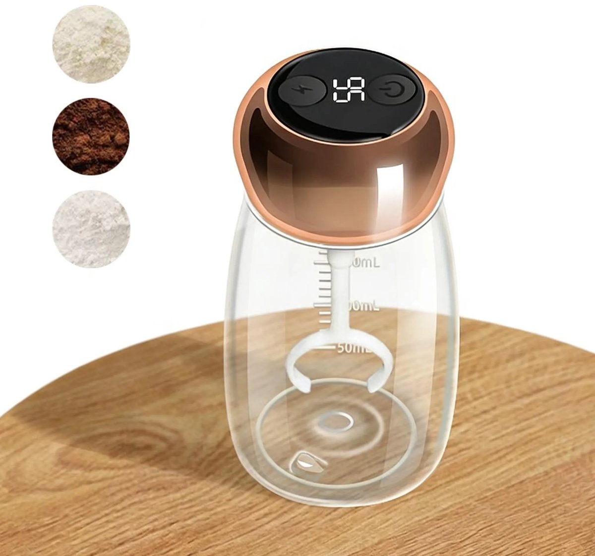 Mini automatische blender, draagbare maatbeker, hoge snelheid van 8000 tpm, gemaakt van babyvriendelijke materialen, oplaadbaar met een Type-C-interface, IPX7 waterdichtheid, inhoud van 260 ml.