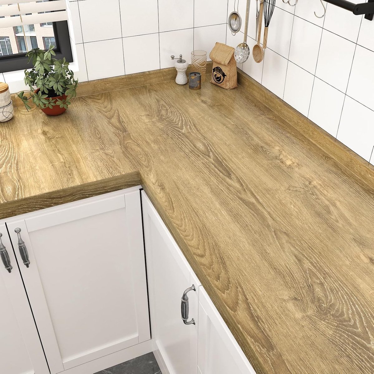Zelfklevend Houten Behang in Lichte Kleur voor de Keuken - Muurdecoratie, Interieur, Renovatie