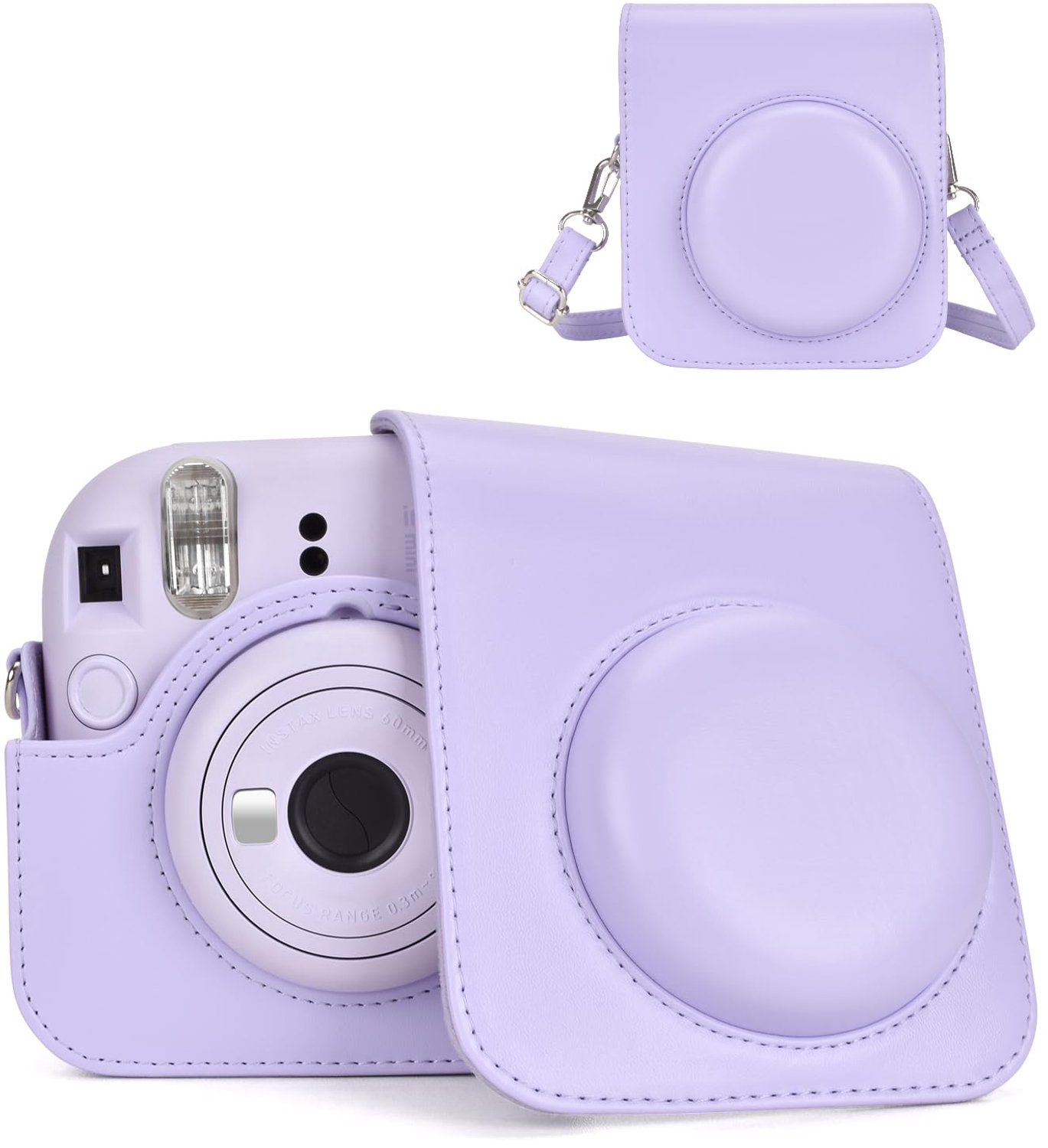 PU Leren Camera Hoes voor Instax Mini 12 met Schouderriem