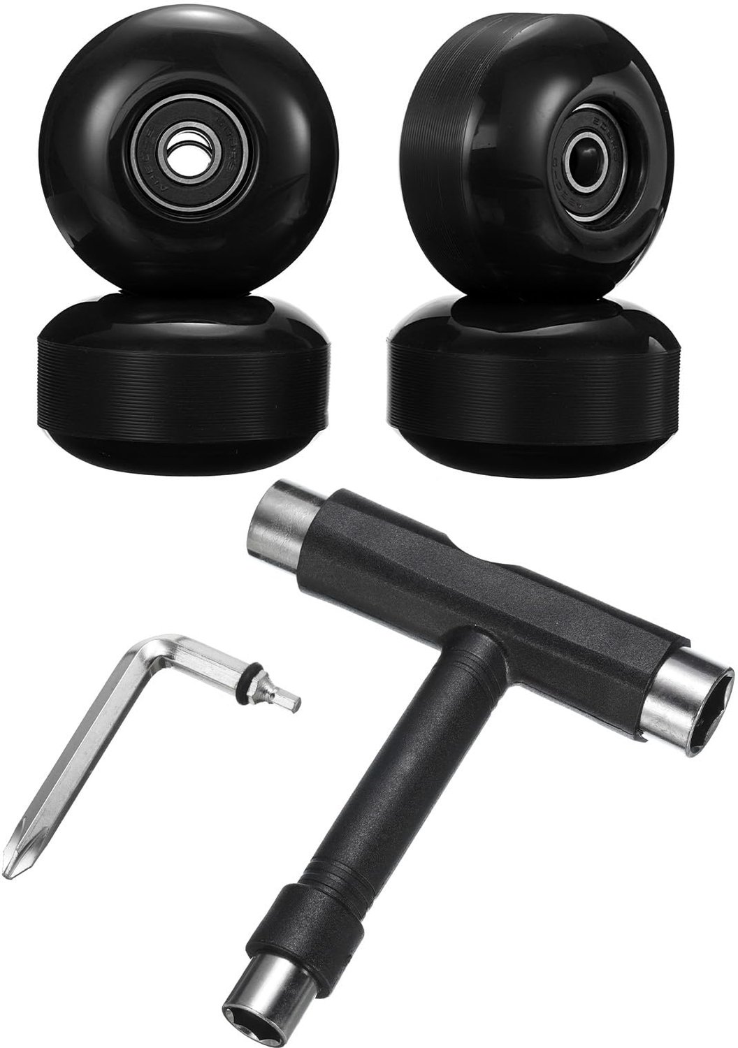 Skateboardwielen met Zwarte Lagers Set van 4