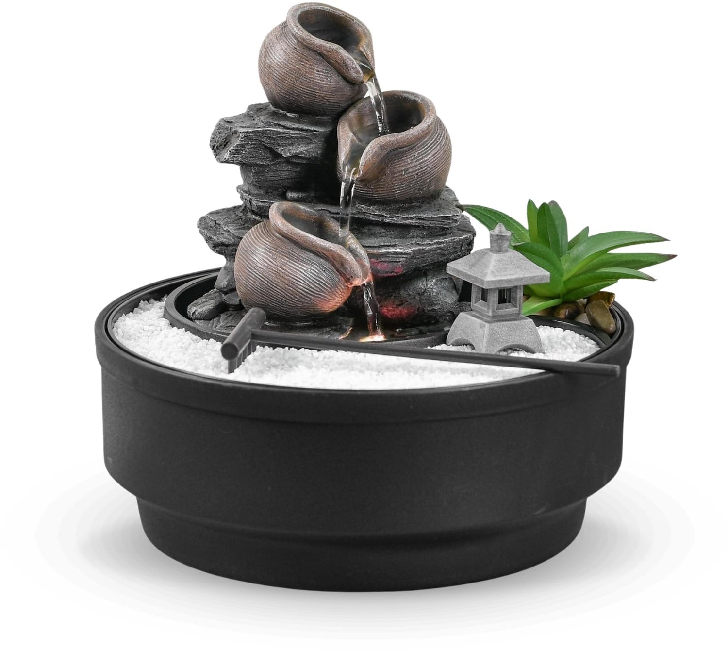 Indoor Waterfall met LED Licht en Zen Sfeer H21cm