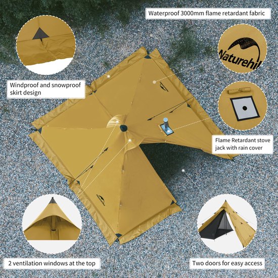Pyramid Tent voor 2-4 Personen met Verwarmingsoptie — afbeelding 2