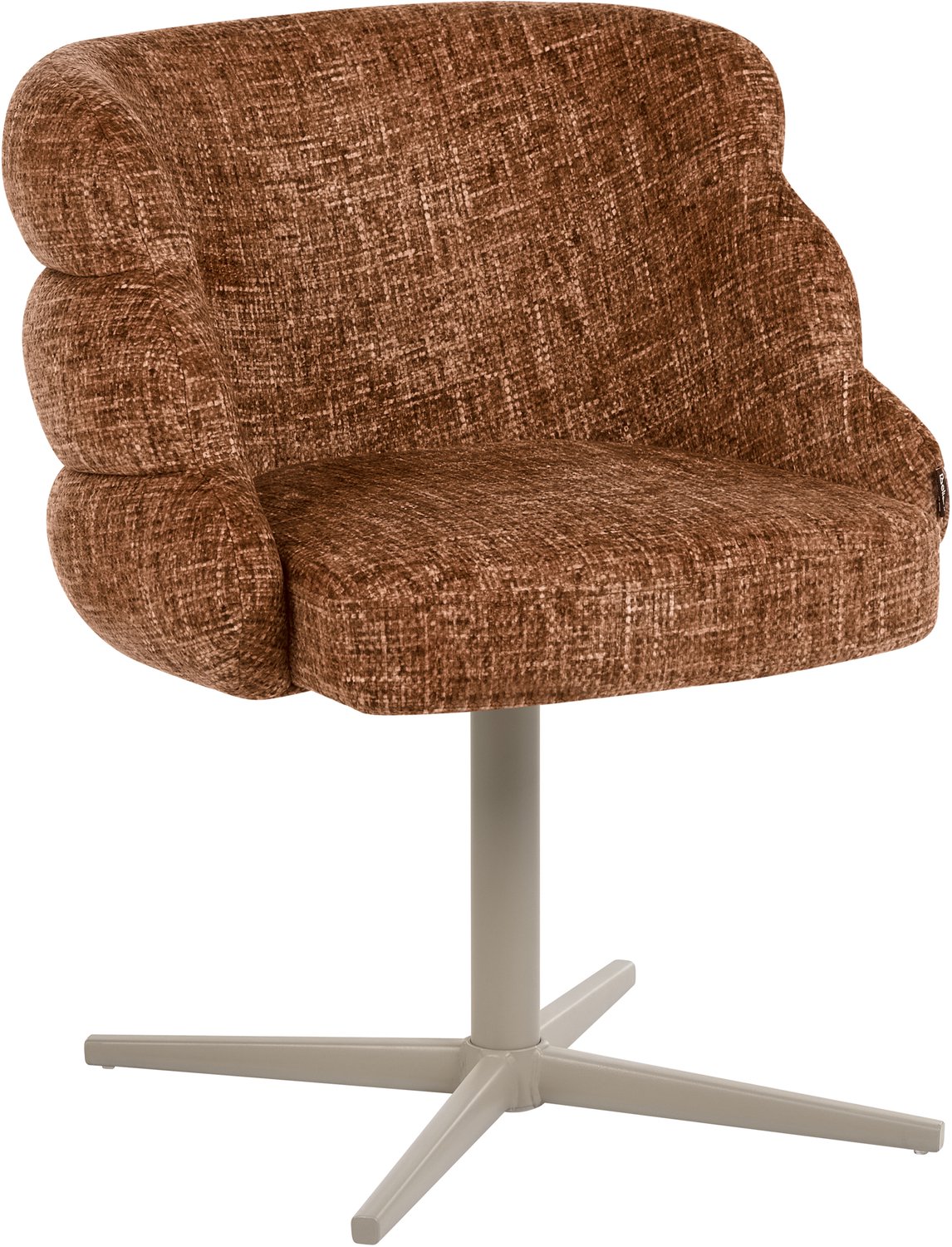 Beliani YOUNGSTOWN - Eetkamerstoel draaibaar - Goudbruin - Polyester