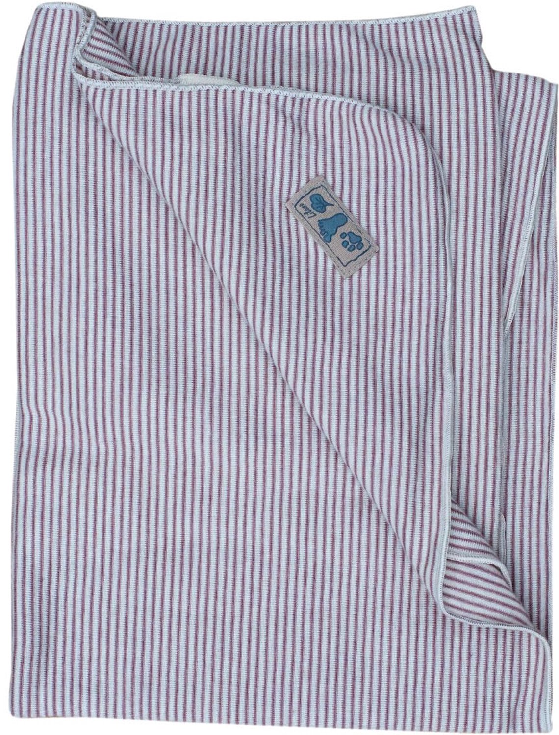 Merino zijden babydeken - Mauve gestreept