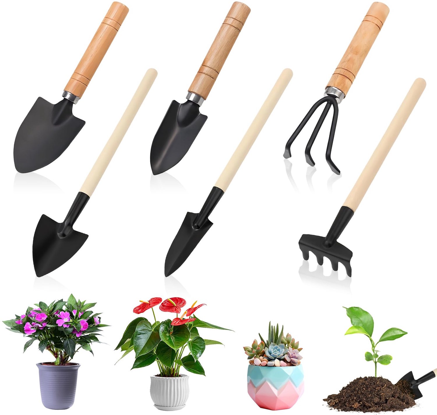 Mini Tuin Gereedschap Set van 6 voor Succulenten en Potplanten