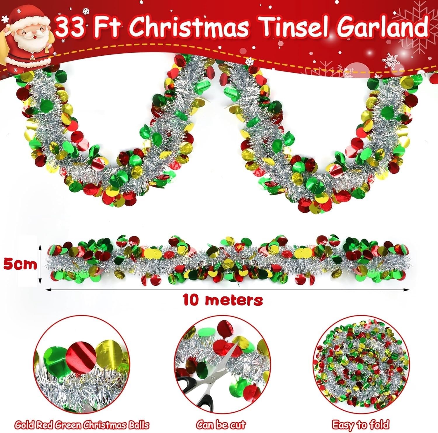 10 Meter Zilveren Kerstguirlande – foto 2