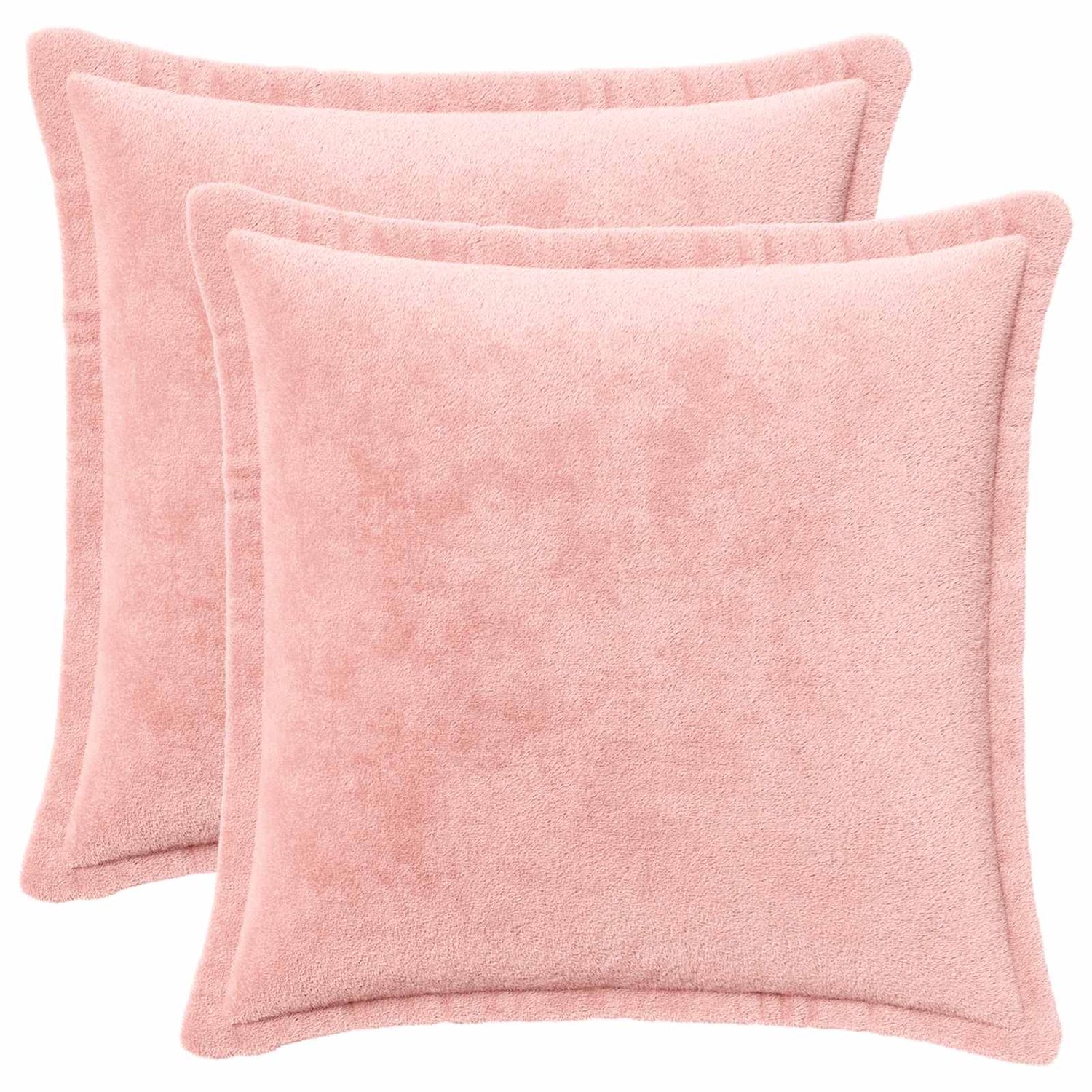 vidaXL Dekenkussen - 2 - st - HOUTEN - Roze - 30 - x - 30 - cm - Flanel
