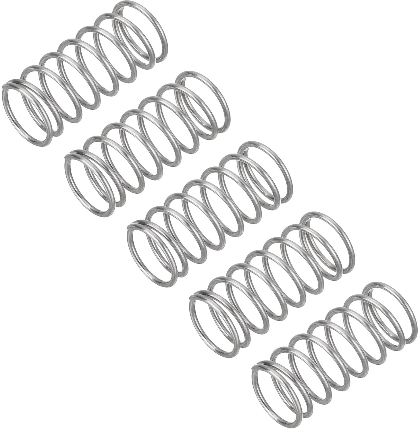 Set van 5 Compressieveren van Roestvrij Staal 0.8 x 9 x 20 mm