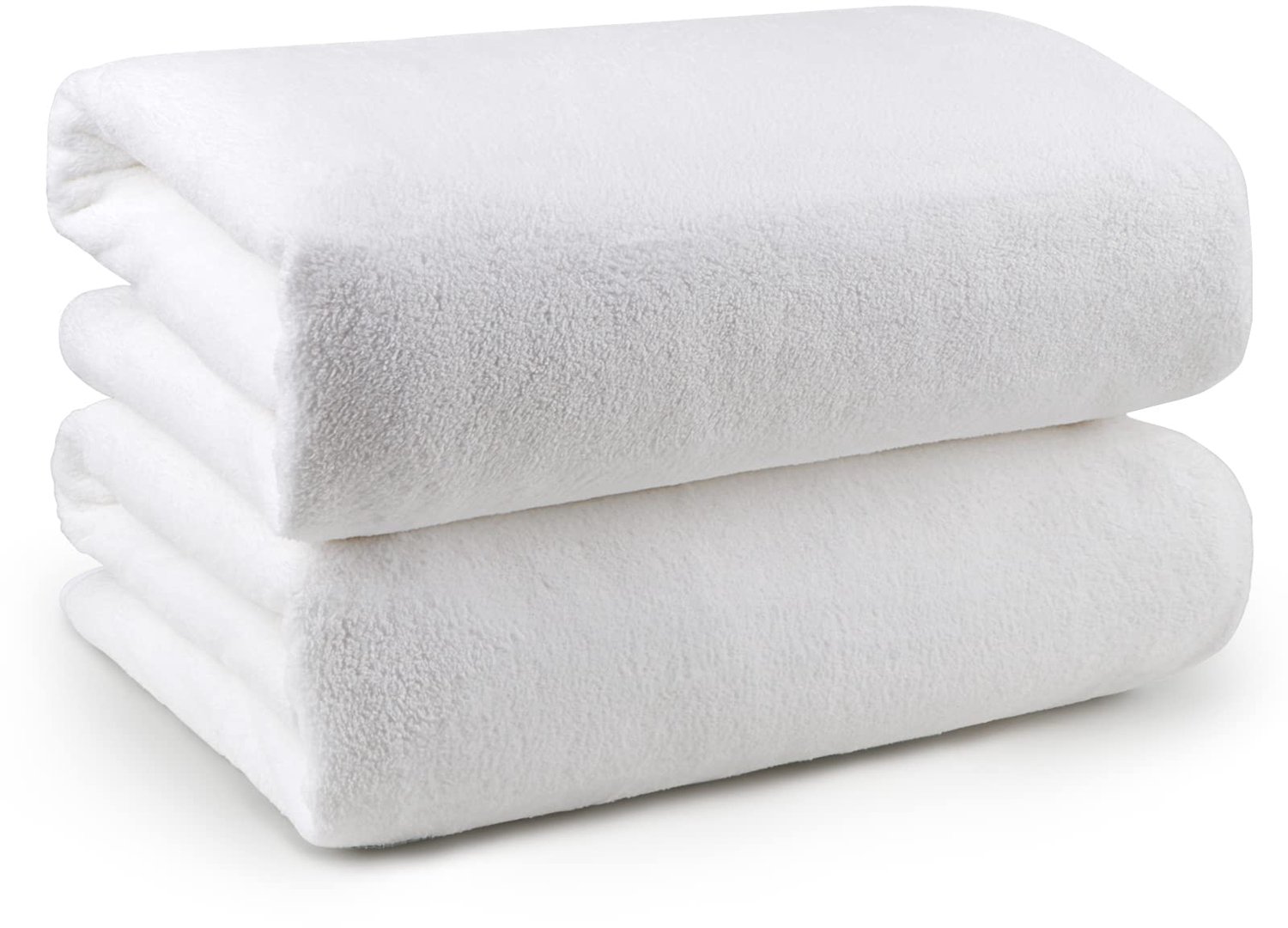 Set van 2 Zachte Microvezel Handdoeken - 27x54cm - Ademend en Sneldrogend - Wit
