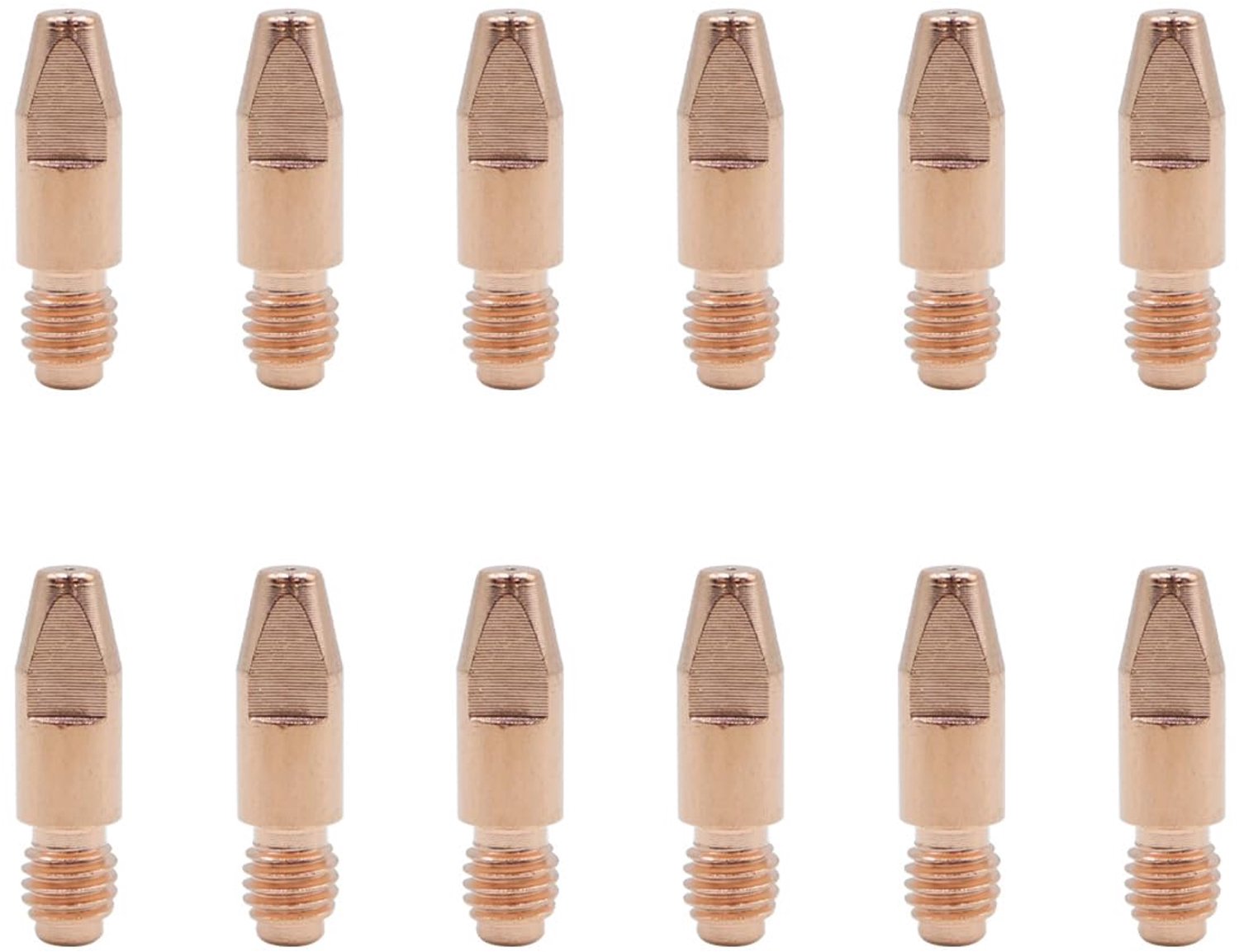Gaslassproeiers Set van 12 - M8 Contactpunten 0,8 mm - Rood T2-Koper - Voor MIG/MAG Apparaten - Duurzaam en Glad Binnenwerk - Lasmondstuk