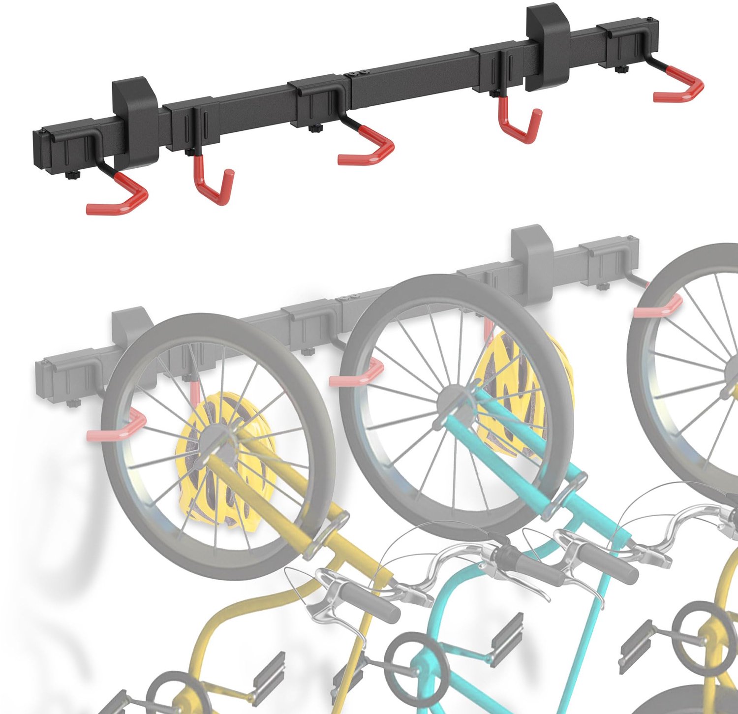 Fietshouder Wandmontage voor 3 Fietsen met Verstelbare Haken