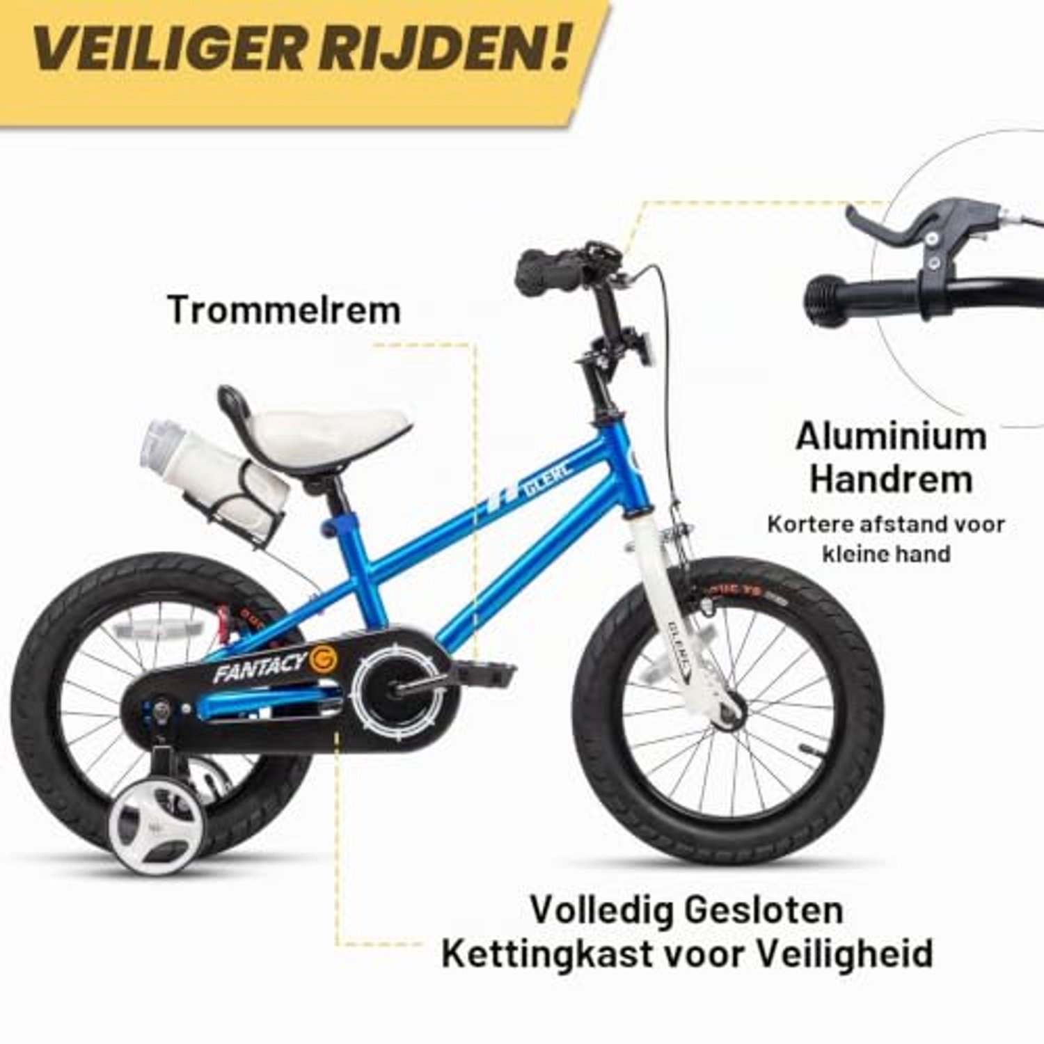 Kinderfiets 12-20 Inch met Licht en Standaard Voor Kinderen van 2-14 Jaar