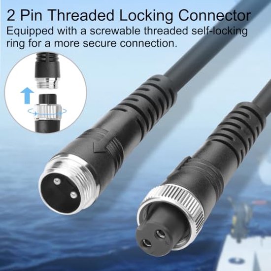 2-Pin Elektrische Visserij Reel Kabel 1,8 m — afbeelding 3