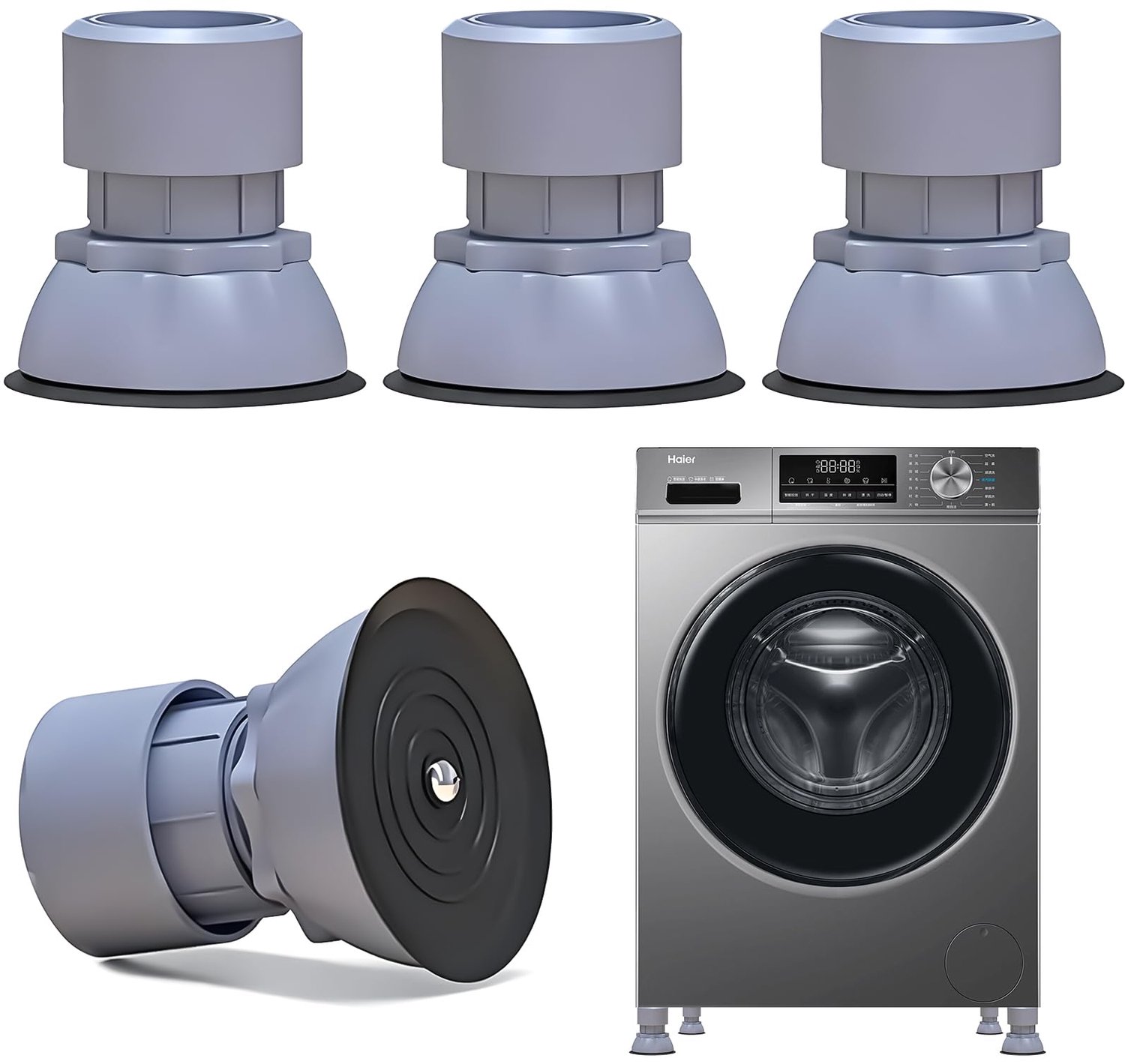 Universele Trillingsdempers voor Wasmachine en Droger, 4 Stuks