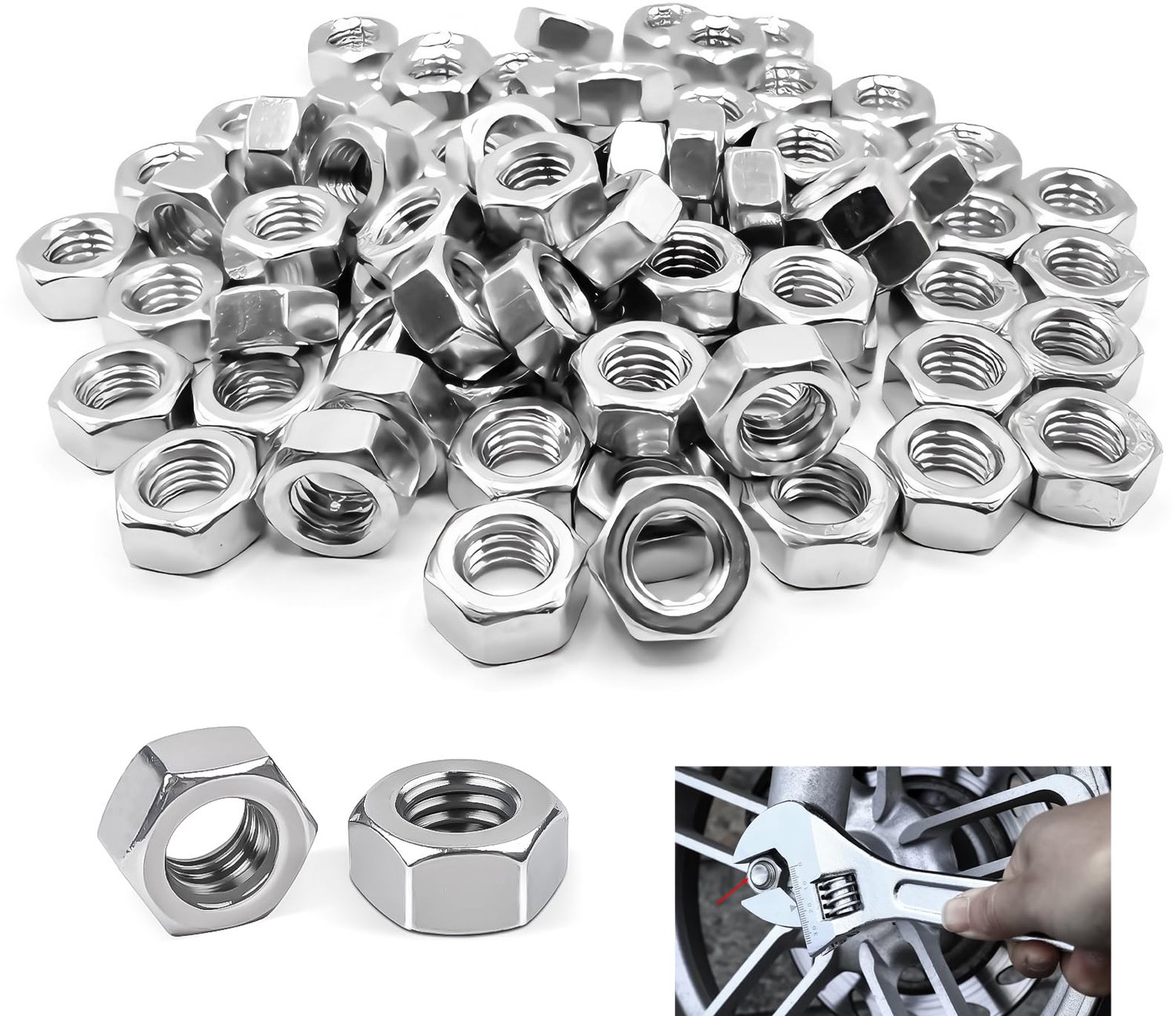 100 Stuks RVS M6 Moeren DIN 934