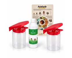 Tuinset Aziatische hoornaar: 2 werkstervallen met dakjes en Trappit 500 ml