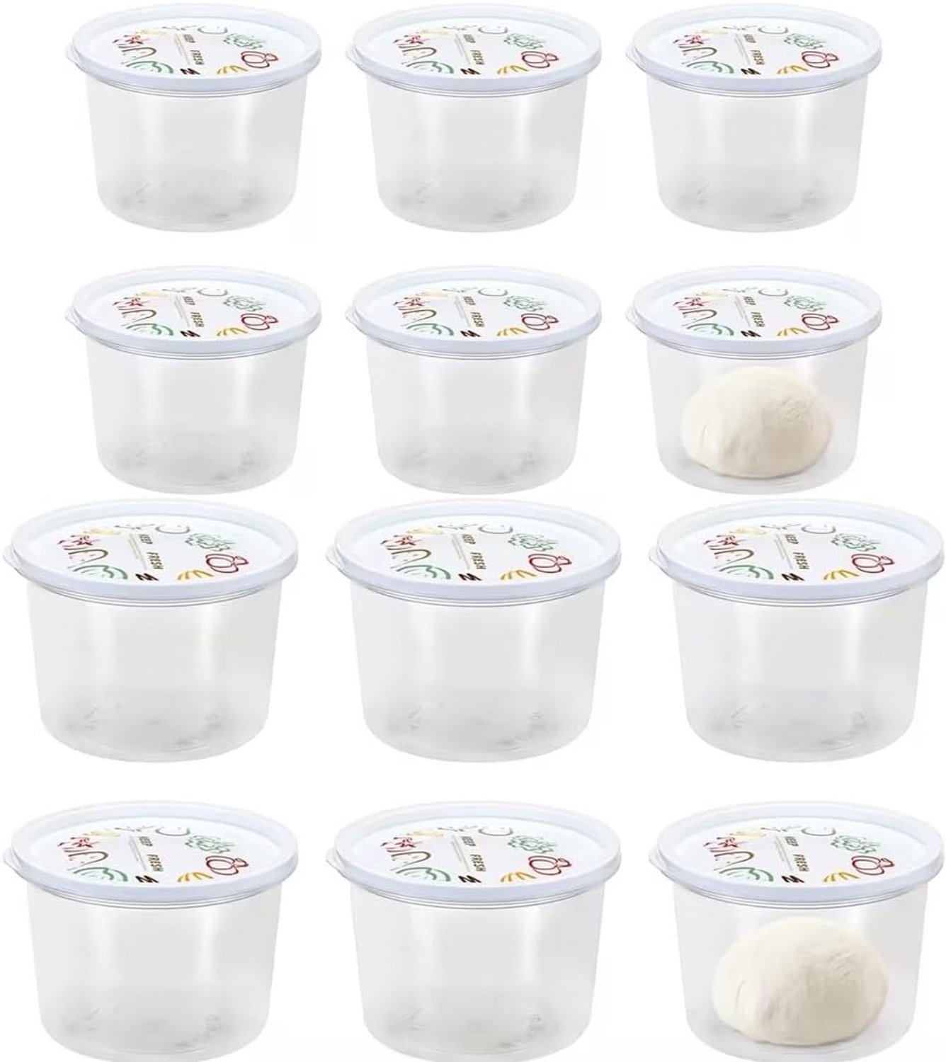 12 x pizzazakjes met fermentdeksel, voedselcontainer