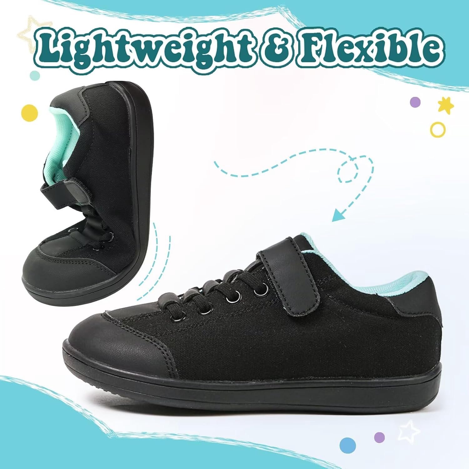 Blotevoetenschoenen voor kinderen, uniseks, blotevoetenschoenen voor jongens en meisjes, brede teenbox, minimalistisch, antislip, wandelschoenen, klittenbandsluiting, trailschoenen
