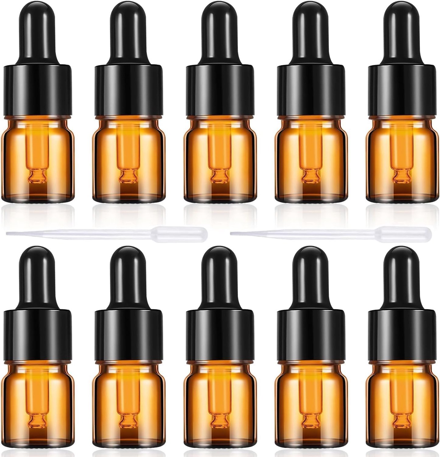 1 ml 10 stuks flessen tellen glazen druppels druppels fles etherische olie milieu klein hergebruik 3,9 x 1,6 cm voor etherische olie