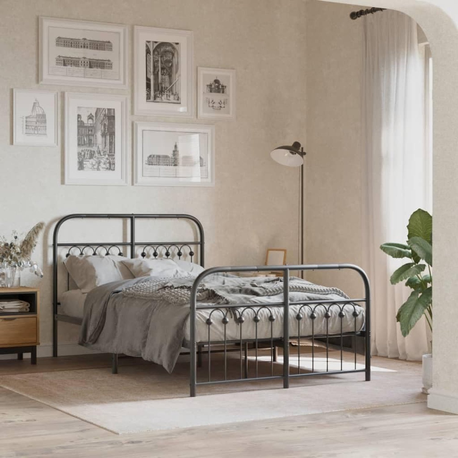Bedframe met opbergruimte klassiek ontwerp zwart 120x200 cm