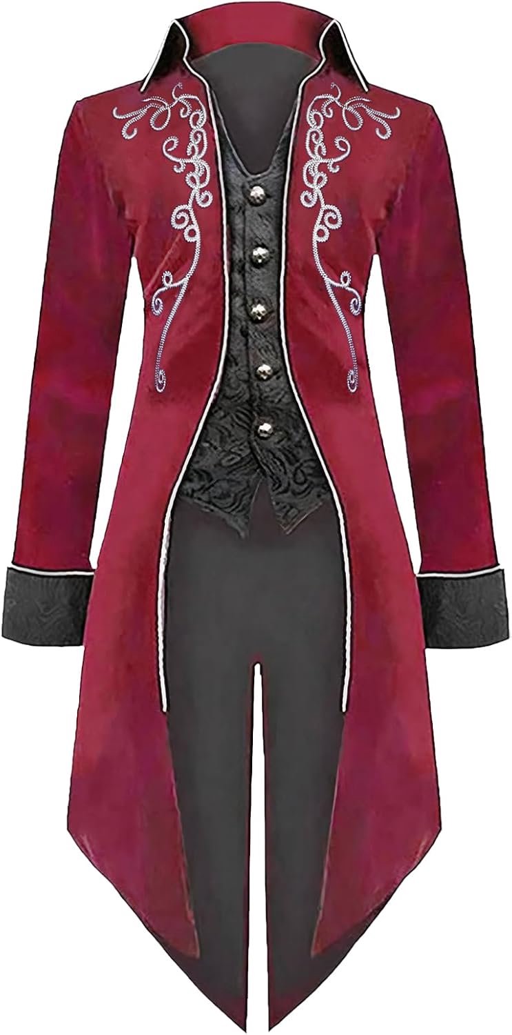 Steampunk-jas voor heren, middeleeuwse, renaissance-steampunk-jas, vintage gothic retrojas, kostuum voor Halloween