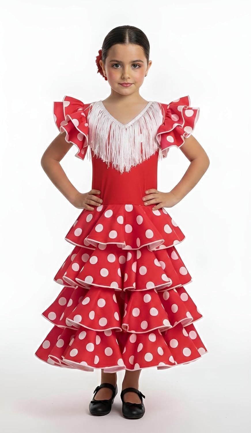 Meisjesjurk voor flamingo- of sevillana-dans