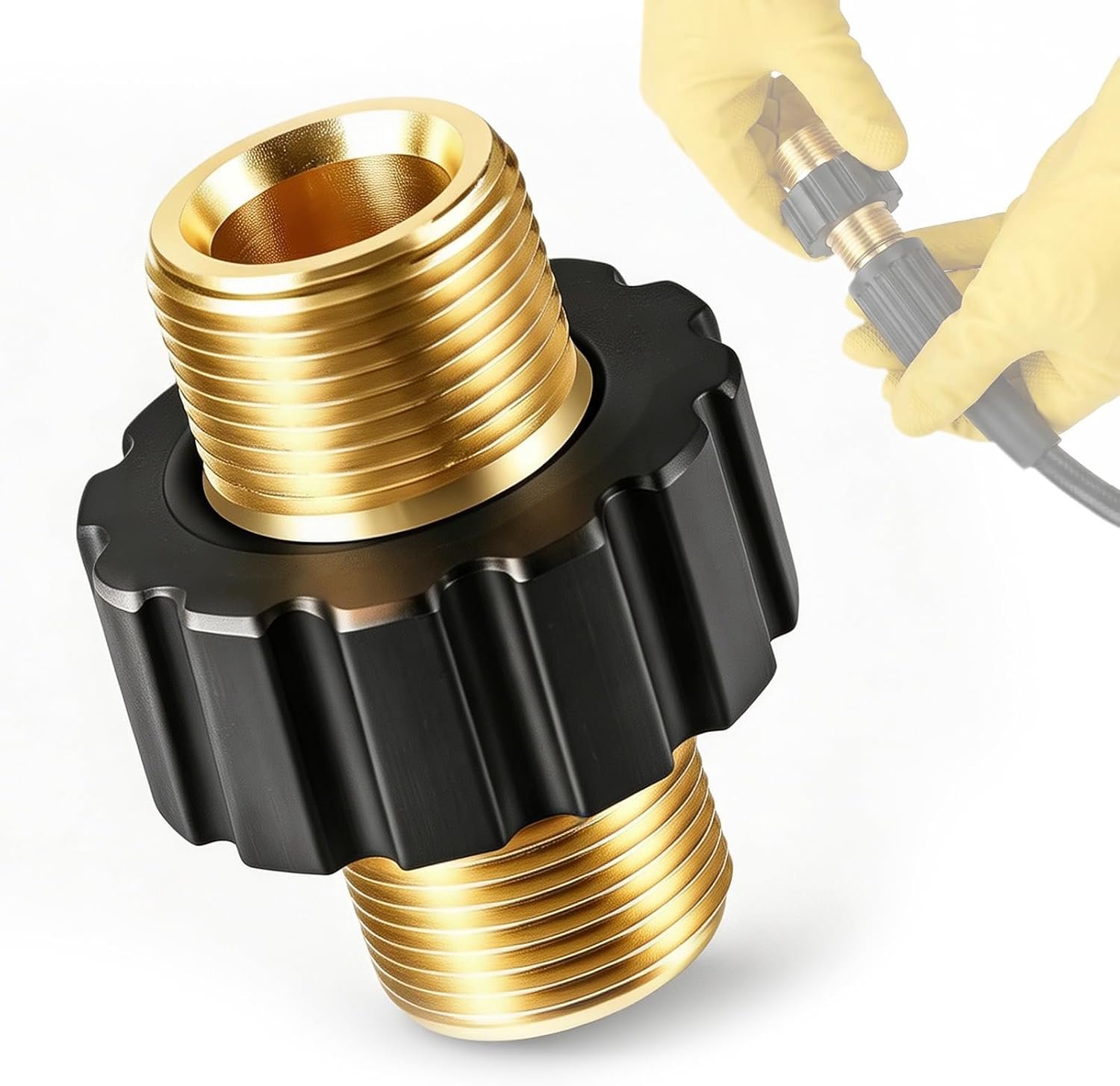 Hogedrukreiniger-adapter M22 x 1,5 - messing - robuuste koppeling - ideaal voor langdurig gebruik - Vemera