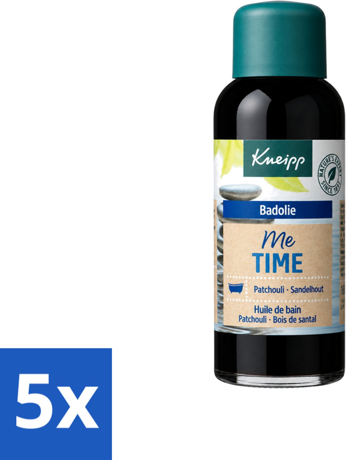 5 x Kneipp - Badolie - Me-Time - Patchouli & Sandelhout - 100 ml - Voordeelverpakking - 5 stuks
