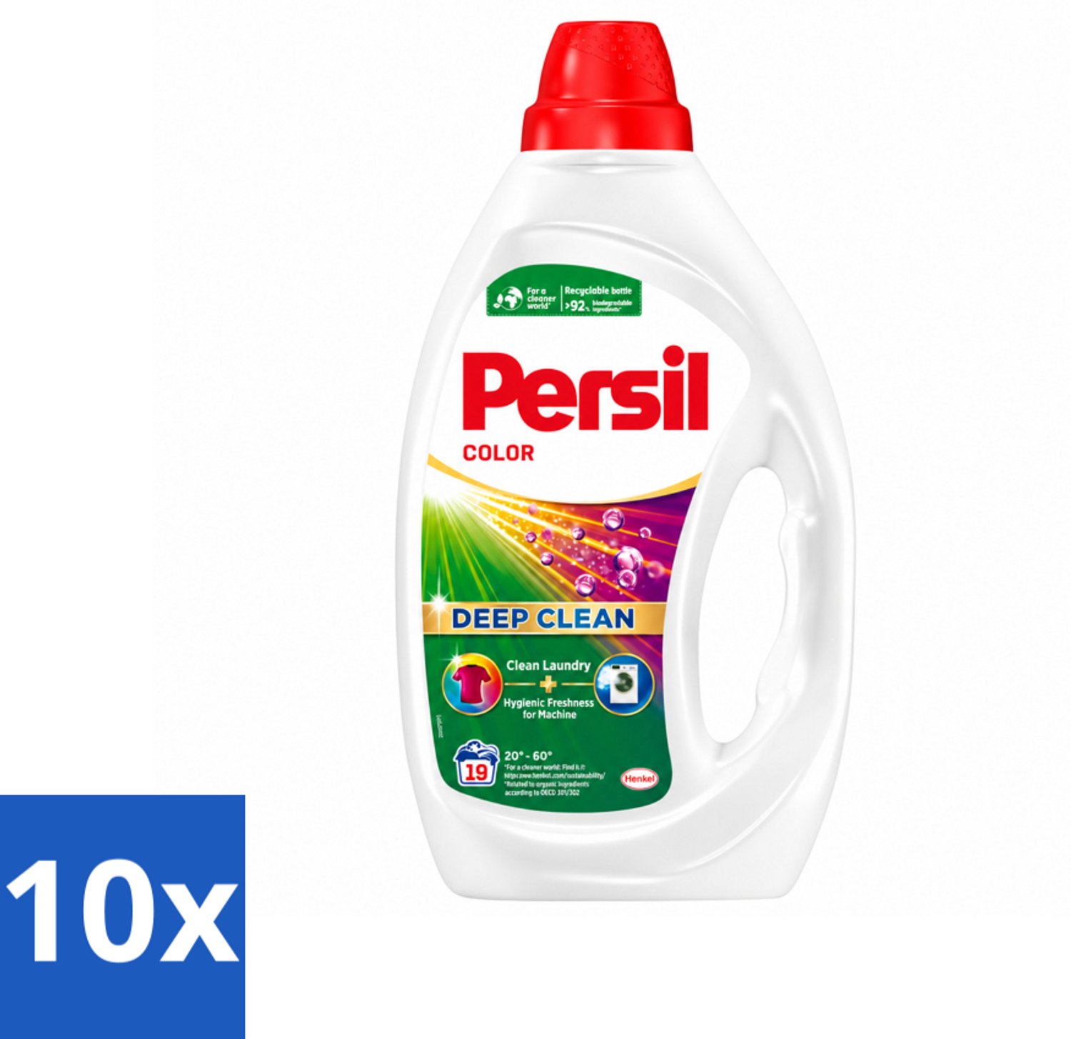 10 x Persil - Wasmiddel - Wasmiddel Gel Color - Voor Gekleurde Was - 19 wasbeurten - Voordeelverpakking - 10 stuks