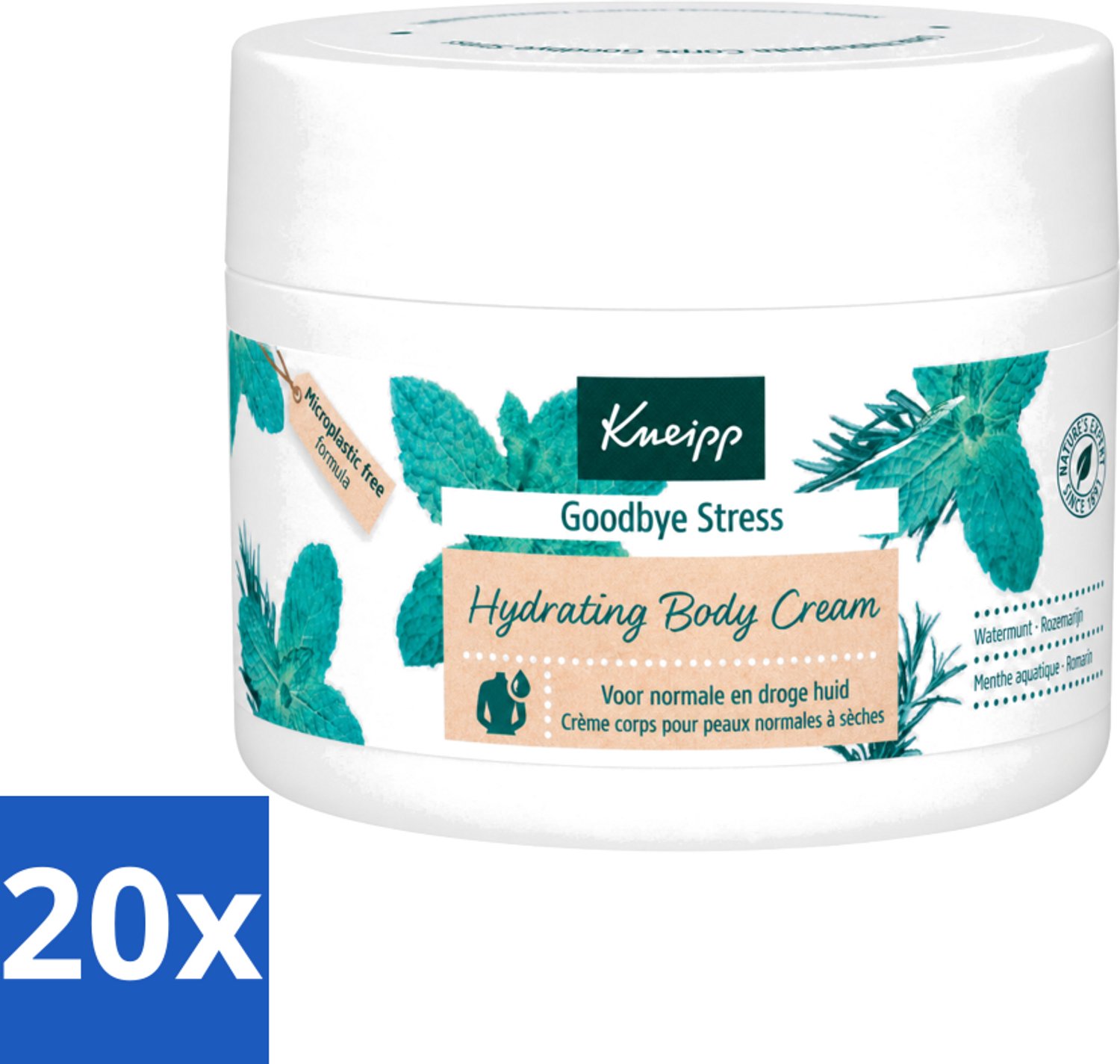 20 x Kneipp - Body crème - Goodbye Stress - Watermunt & Rozemarijn - 200 ml - Voordeelverpakking - 20 stuks