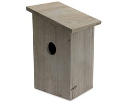 Gifts4Nature Nestkast - 32mm - Nestkastje voor o.a. Koolmees, Boomklevers & Mussen - Houten Vogelhuisje - FSC-gecertificeerd - Grijs
