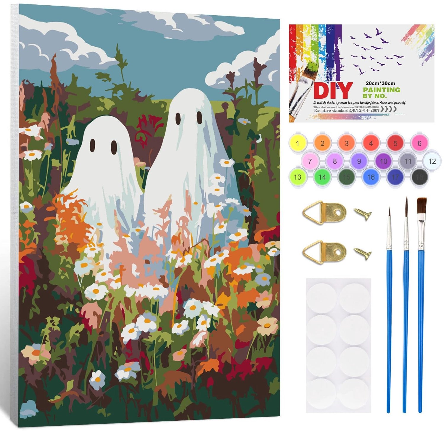 Schilderen op Nummer Set met Ghosts Thema voor Volwassenen en Kinderen