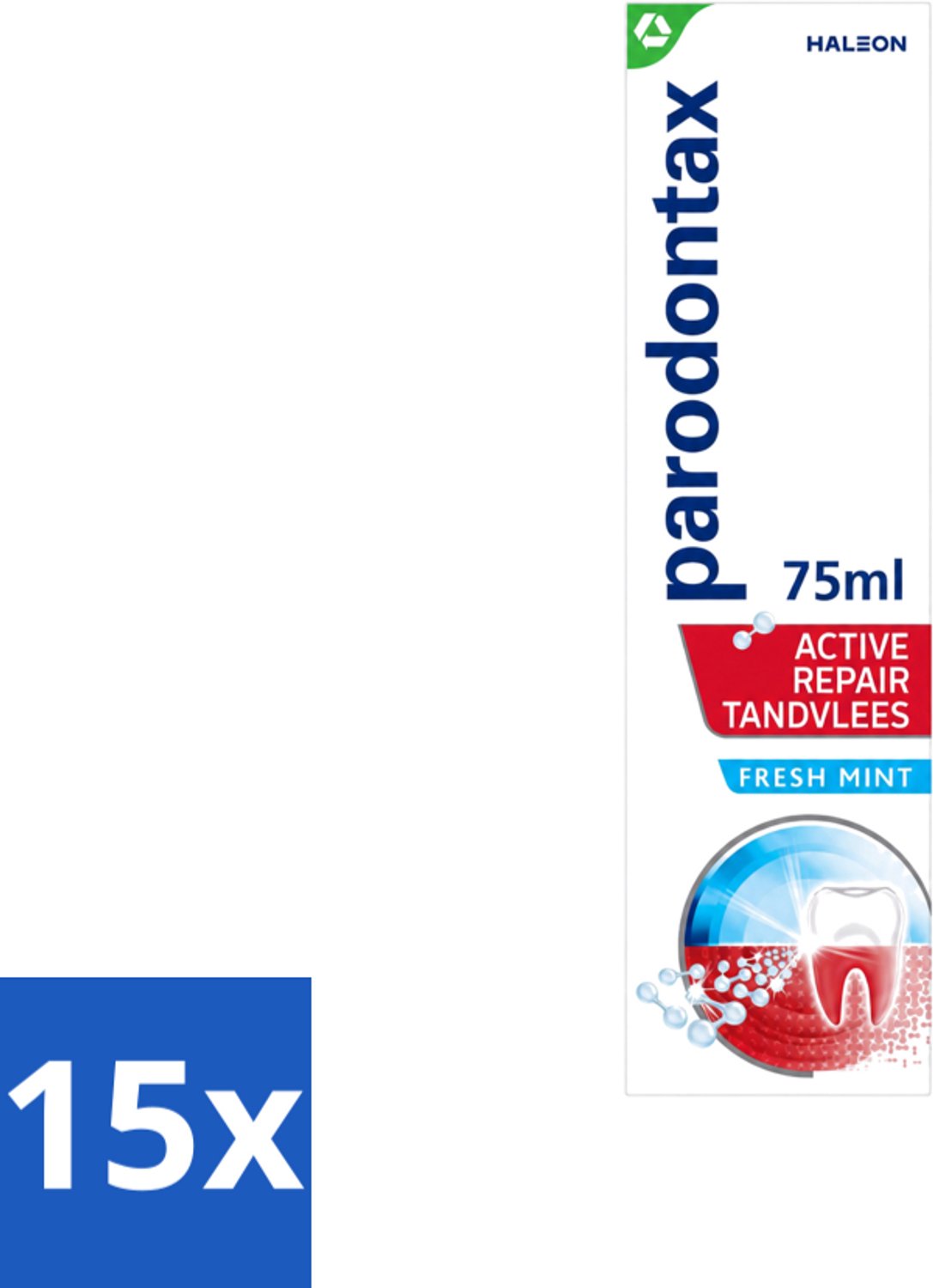 15 x Parodontax – Tandpasta – Active Repair Fresh Mint – 75 ml - Voordeelverpakking - 15 stuks