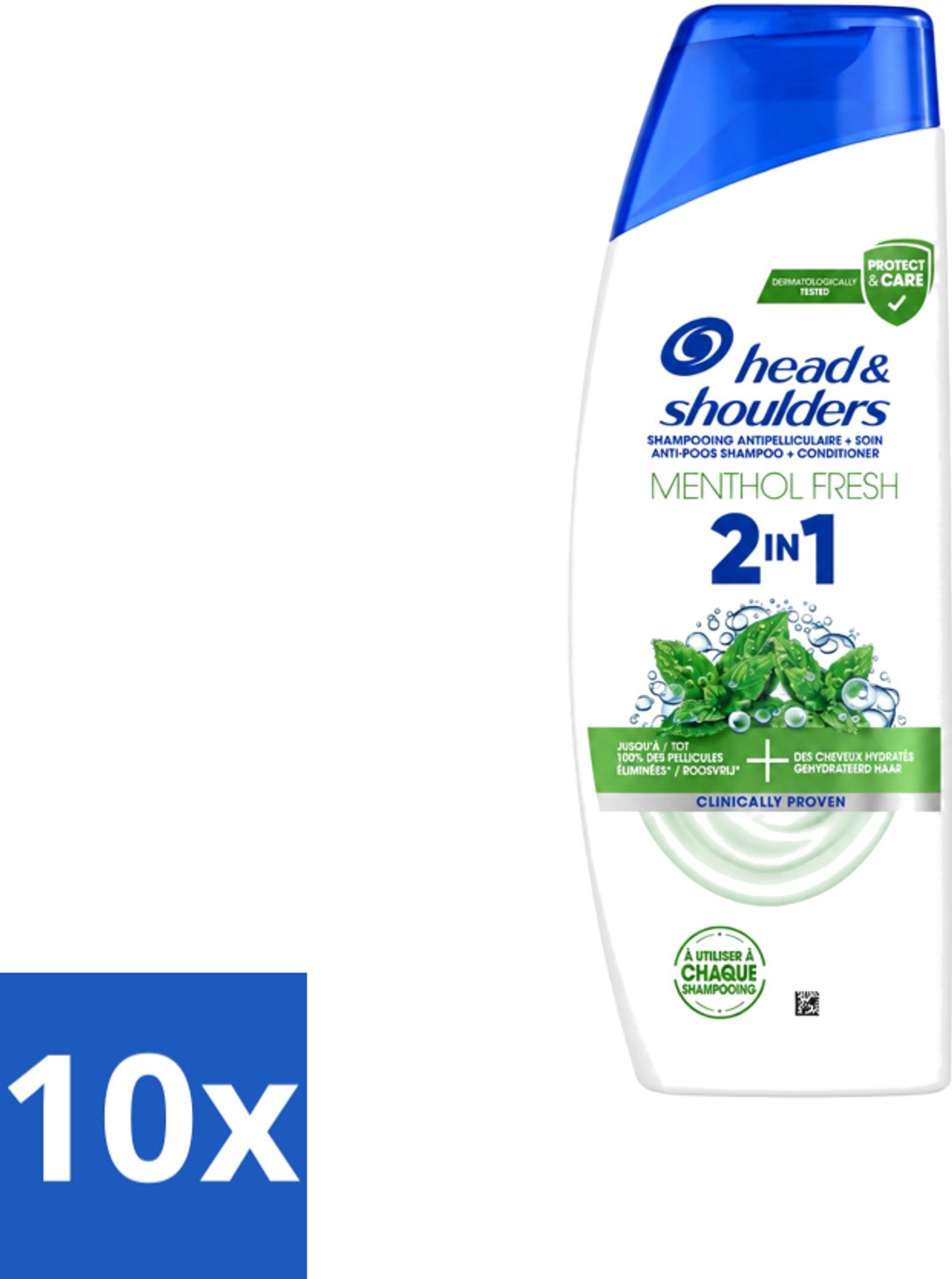 10 x Head & Shoulders – 2-in-1 – Menthol Fresh – 300 ml - Voordeelverpakking - 10 stuks