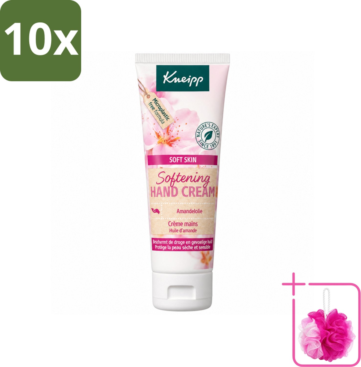 10 x Kneipp - Handcrème - Soft Skin - Amandelbloesem - 75 ml - Bulkverpakking - Handcrème - Douchemop - Droge handen