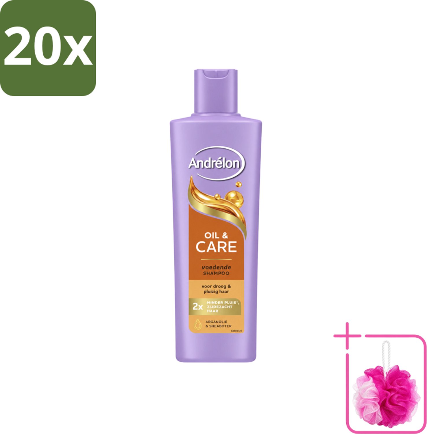 20 x Andrélon – Shampoo – Oil & Care – 250 ml - Bulkverpakking - Droog haar - Douchemop - Pluis