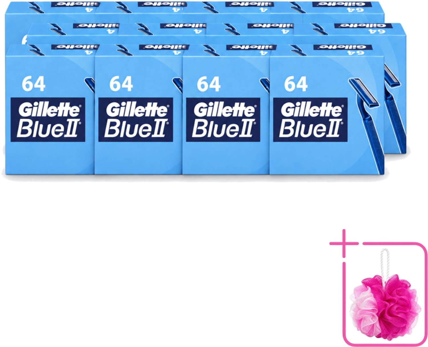 12 x Gillette - Blue 2 - Wegwerpscheermesjes - Duurzaam en comfortabel - 64 Scheermesjes - Bulkverpakking - Scheermesje - Douchemop - Wegwerpscheermesje