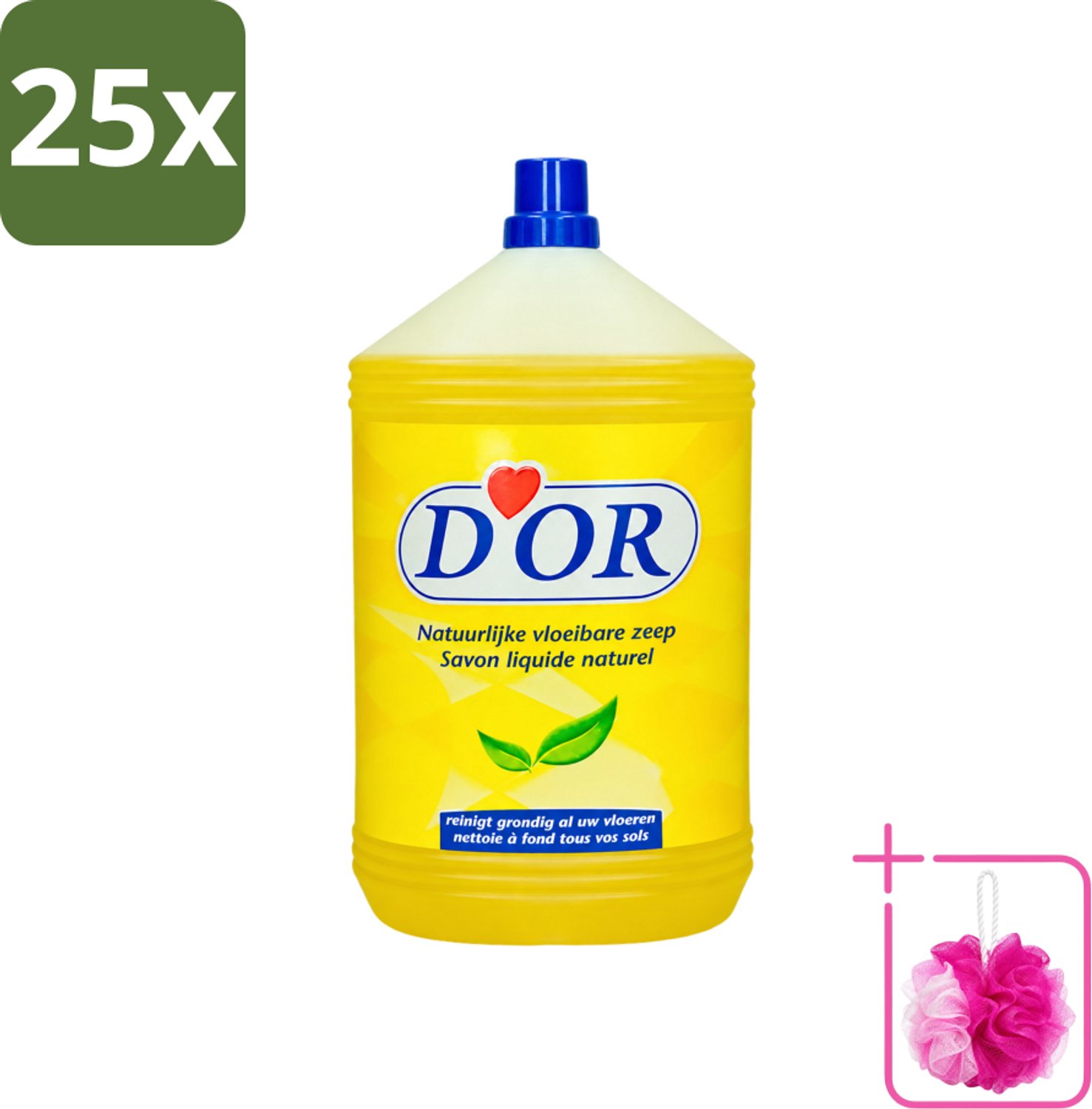 25 x D'Or - Natuurlijke Vloeibare Zeep - Voor Vloeren en Tegels - 5 liter - Bulkverpakking - Vloer reinigen - Douchemop - Vloer schoonmaken