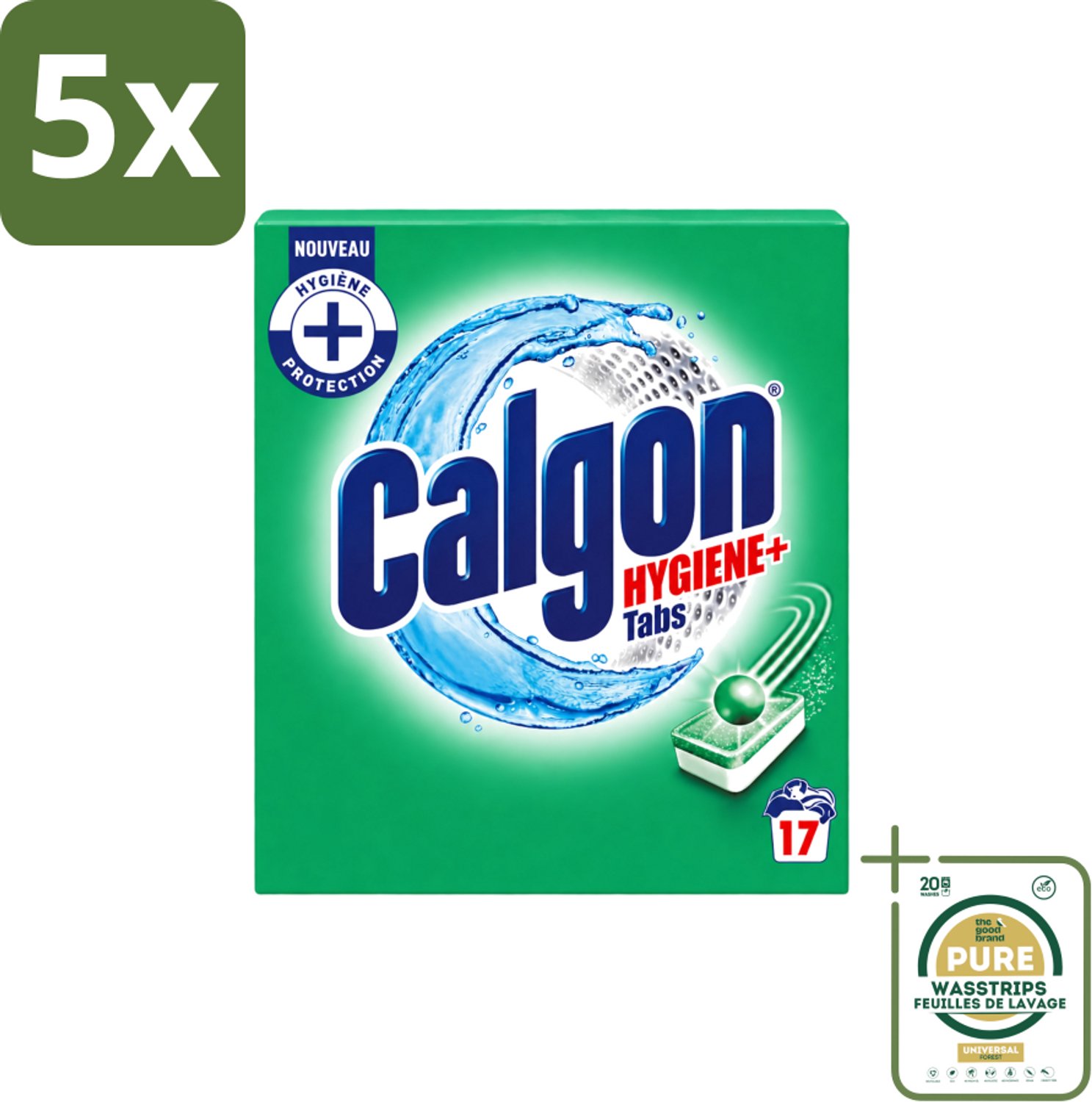 5 x Calgon - Ontkalkingsmiddel - 221 g - 17 Capsules - Wasstrips - Ontkalken Wasmachine - Kalkaanslag - Wasmachine Reinigen - Wasmiddel - Wasmachine Beschermen