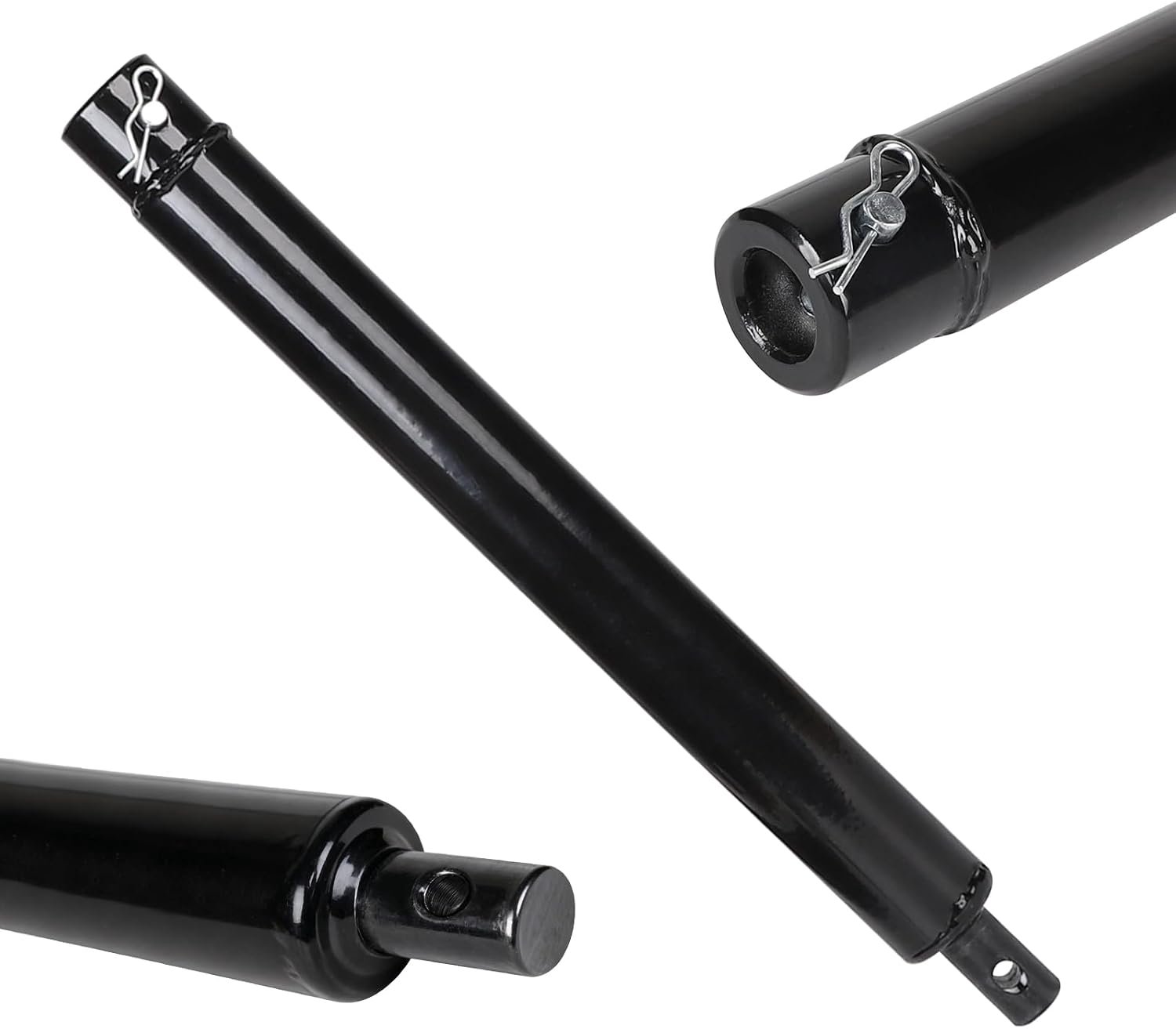 Grondboorverlenging 400 mm met borgbouten, opnamediameter 20 mm, boorverlenging voor grondboor, tuinboor, Einhell grondboor, zwart koolstofstaal