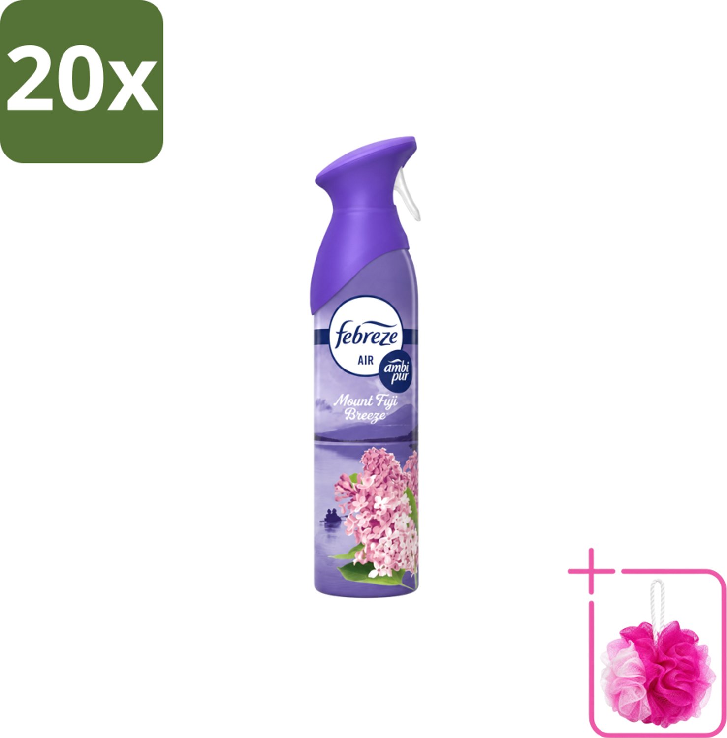 20 x Febreze – Luchtspray – Mount Fuji Breeze – 185 ml - Bulkverpakking - Luchtverfrisser spray - Douchemop - Geurverwijdering