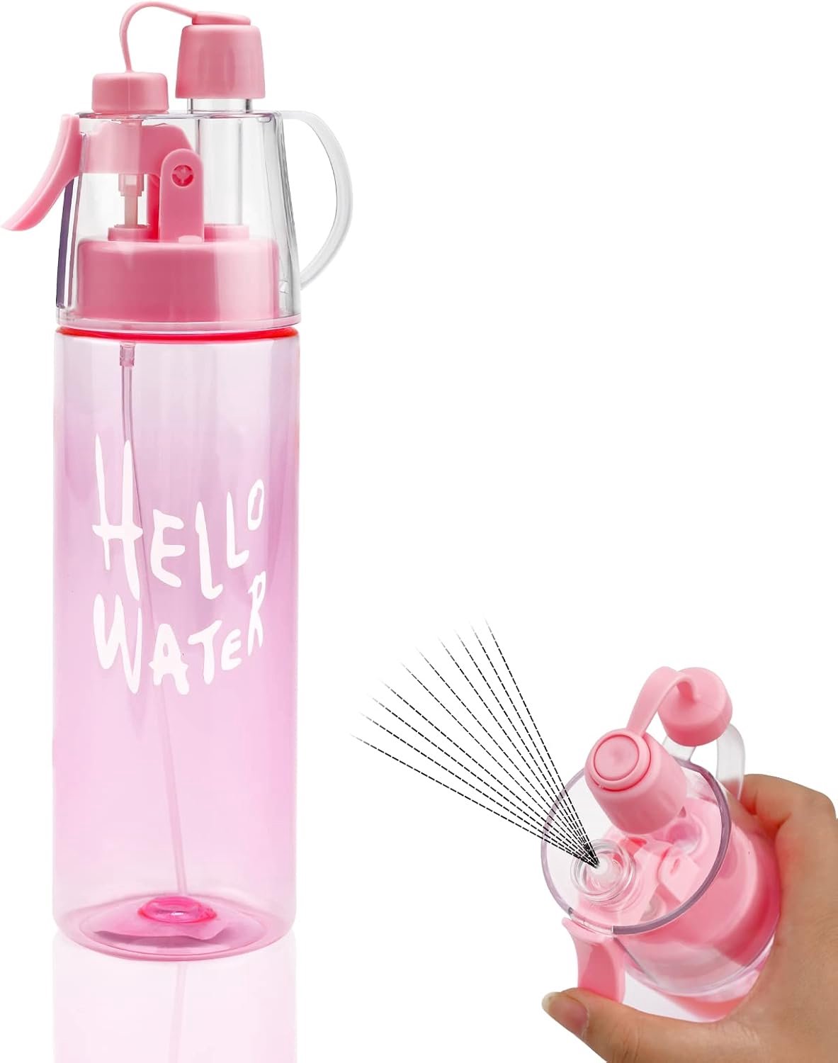 580 ml, sportwaterfles, beslaan, met flip-rietje, voor fietsen, fitness, wandelen, hardlopen, bergbeklimmen, outdoor sport, hydratatie, bevochtiging, koeling
