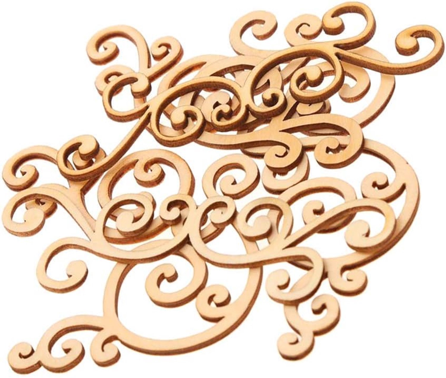Houtbloesems uitsparingen 8 stks onafgewerkte natuurlijke houten ornament voor DIY Craft Home decoraties