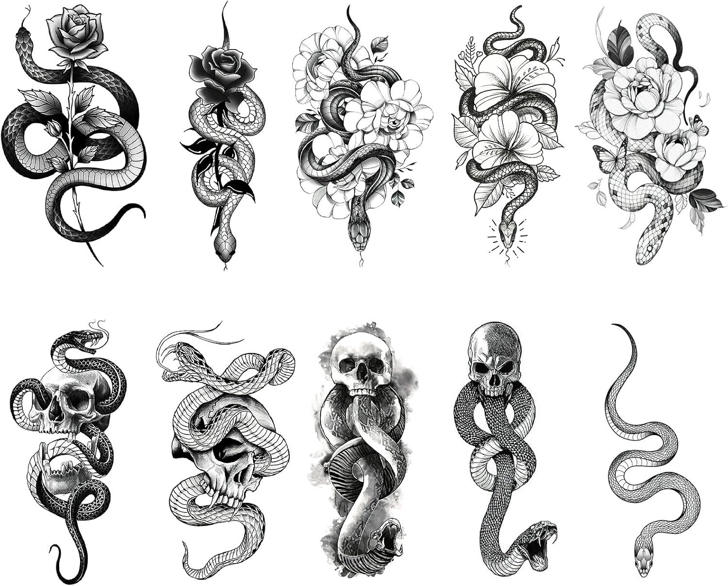 Tijdelijke tatoeages mannen vrouwen klevende tatoeages volwassenen slang nep tatoeages waterdichte stickers 3D sticker tattoo decoratie halloween feest kostuum accessoires